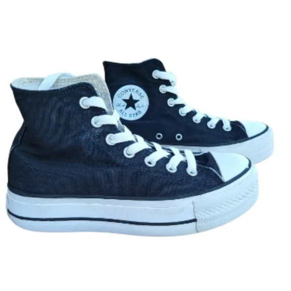 Converse Lift Platform All Star Chuck Taylor Black White Hi Sneaker Women 6.5 - Picture 2 of 11